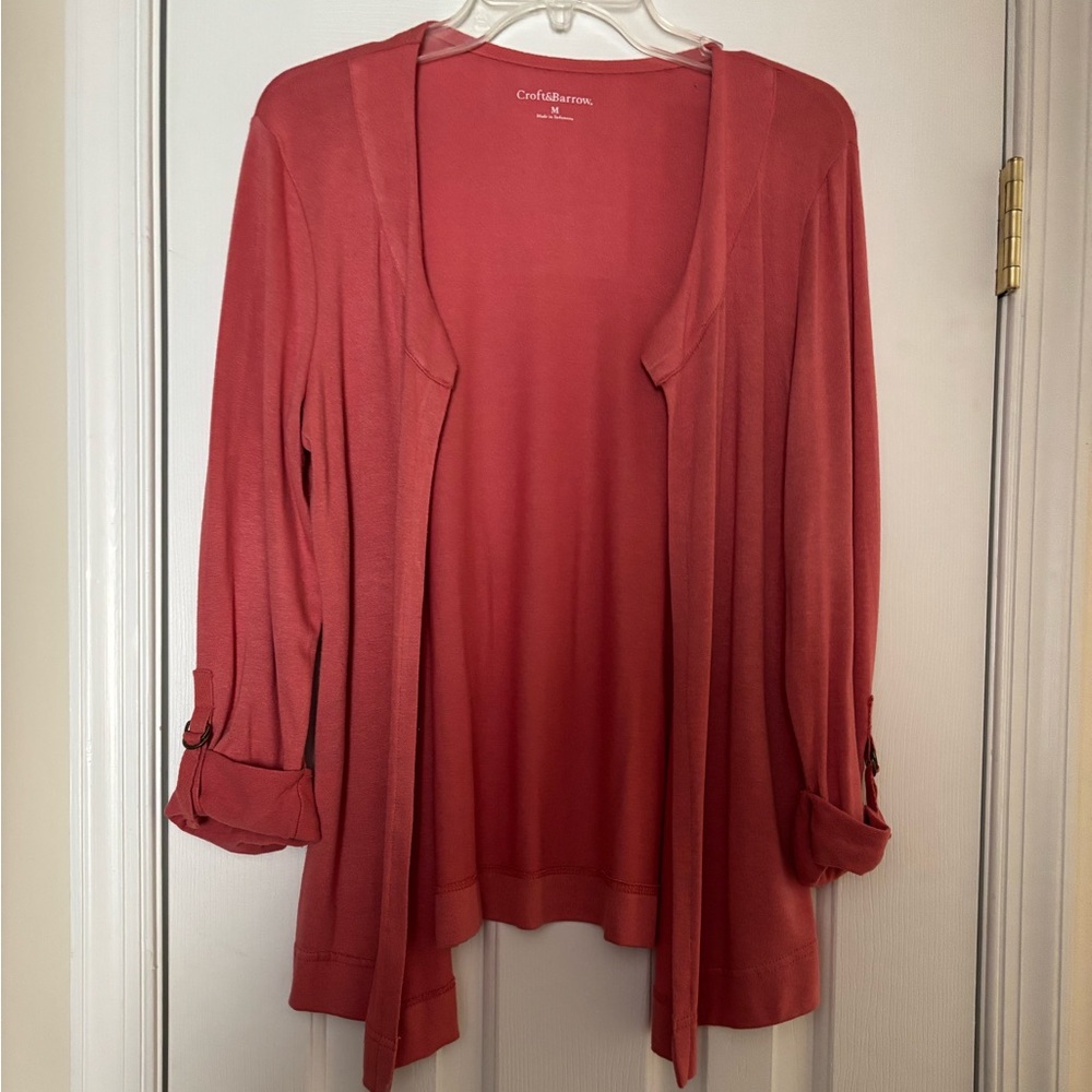 Croft and Barrow Women's Coral Cardigan Sweater
